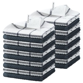 Nialnant 20 Pcs Kitchen Towels,100% Cotton Dish Cloths for Washing Dishes,Soft Dish Towels for Kitchen,Quick Drying Kitchen Cleaning Rags,12x12 Inches,Grey