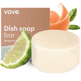 Vove Natural Dish Soap Bar | Bergamot & Grapefruit Essential Oils | Zero Waste Dishwashing Blocks | Plastic-Free Kitchen Soap cold pressed | Plant-Based & Eco-Friendly | Single bar (3.5 oz)