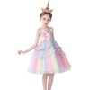 HIHCBF Girls Unicorn Costume Pageant Princess Party Tutu Dress Rainbow