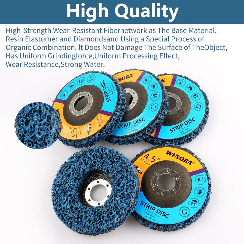 WENORA 5 Pack 4-1/2" x 7/8" Strip Discs Stripping Wheel,