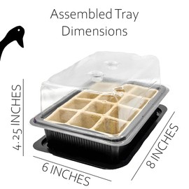 Freedom Farms Seed Starter Trays, 12-Cell Kit with Humidity Dome, Reusable Seedling Germinating Plant Trays, 8 x 6 inches (3)
