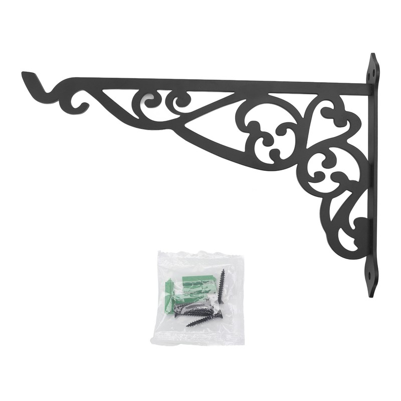 Outdoor Hanging Bracket Black Iron Multifunctional Decorative Plant Hanger for