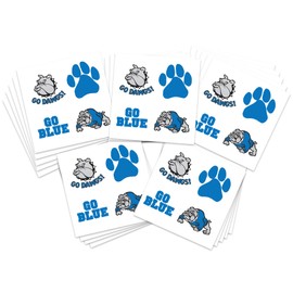 Sports Spirit Temporary Tattoos / 100 Mini Team & School Spirit Designs/Skin Safe/Removable (Blue Dawgs)