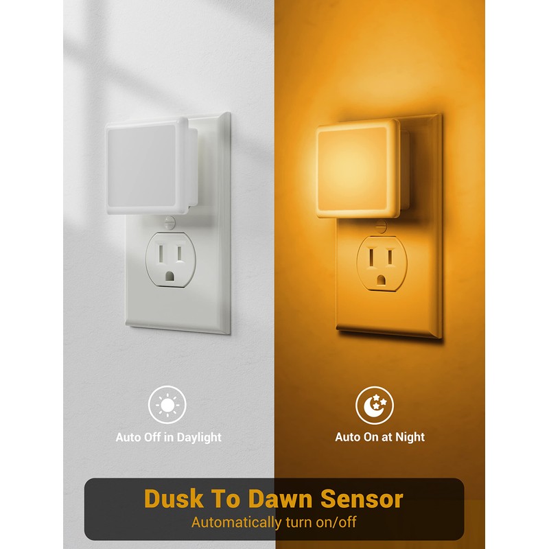 JandCase Amber Night Light[2 Pack], Night Lights Plug into Wall,