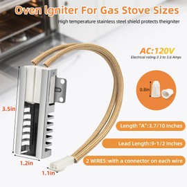 Upgrade W11176454 W10914411 Gas Range Oven Igniter Compatible with Whirlpool Maytag Amana Gas Range Oven Igniter Burner Replacement 4547416 PS12348439 AP6327293 EAP12348439 1-Year Warranty