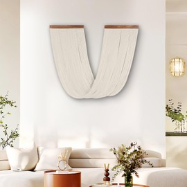 lokeisna Large Macrame Wall Hanging, Macrame Room Decor Wall Art, Boho Wall Decor Tapestry for Bedroom above Bed Wall Decor Living Room, Macrame Wall Decoration Fashional Gift, 33"x15" Large White