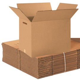 AVIDITI Double Wall 24" x 18" x 18" Cardboard Boxes with Hand Holes (10-Pack) | Large Corrugated Boxes for Shipping, Packaging, Moving, Storage Box for Home or Business, Strong Wholesale Bulk Boxes