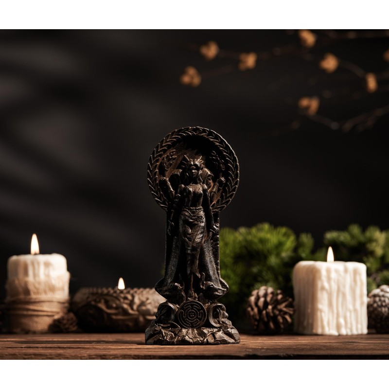 Hecate statue, Triple goddess statue altar, Goddess statue, hexe for