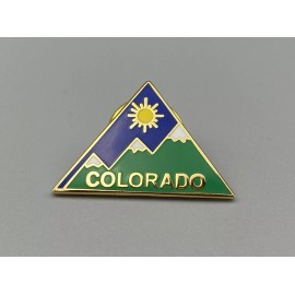 Vintage 2x LOT 90s Boulder Mountains Slopes Resort Hiking Ski Lapel Bag Hat Pin