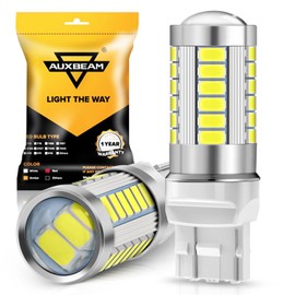 Auxbeam 7443 Reverse Light Bulbs, Super Bright 6500K White T20 LED Bulbs for Backup Reverse Lights, 33-SMD LED Chips with Projector, Pack of 2