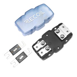 Recoil AFH22 2-Way ANL Fused Distribution Block, 2 X 0/2/4 Gauge in / 2 X 0/2/4 Gauge Out Fused Distribution Block with 80A, 120A ANL Fuses, Solid Brass for Maximum Power Transfer