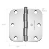 Cauldham (24 Pack) Heavy-Duty 3-1/2" Interior Door Hinges with 5/8"