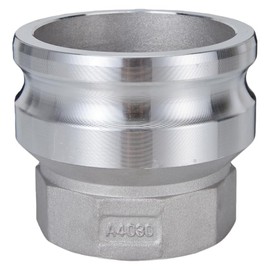 Aluminum Type AR Camlock Fitting, 4" Male Camlock x 3" Female NPT Thread