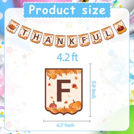 Halodete Thankful Banner, Autumn Theme Bridal Shower Party Banner, Maple Leaves Birthday Party, Thanksgiving Day Party Decorations - Colorful Banner