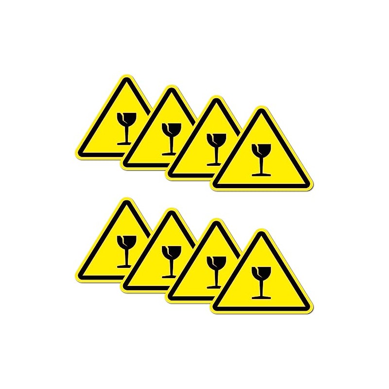 Pack of 8 Warning Stickers 6 x 5 cm Fragile