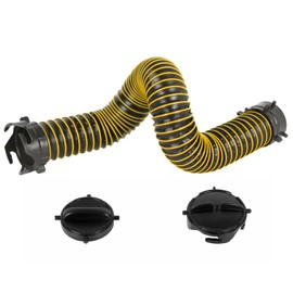 LITBM 3FT RV Sewer Hose Extension, 24-Mil Heavy Duty TPE Material for Abrasion Resistance and Crush Protection, Camper RV Extension Hose with Pre-Attached Bayonet Fittings, Yellow