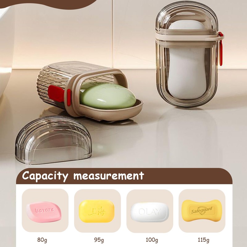 Pack of 2 Soap Box Travel Leak-Proof Waterproof Plastic Soap