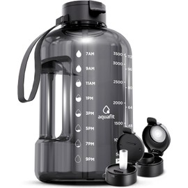 AQUAFIT 1 Gallon Water Bottle with Time Marker & Straw