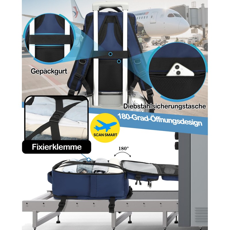 LYNXCHER Ryanair Backpack Hand Luggage, 40 x 20 x 25