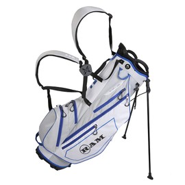 Ram Golf FX Lightweight Golf Stand Carry Bag, Light Grey/White/Blue