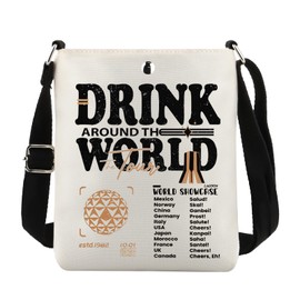 TOBGBE Cartoon Park Merch Drink Around The World Crossbody Bag World Trip Accessories Gifts Drink Lover Gifts (Drink World CA)