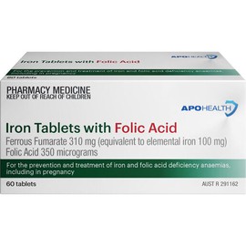 ApoHealth Iron + Folic Acid 310mg 60 Tablets