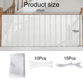 Stair Protective Net, Children's Safety Net, Children's Stair Safety Net, Baby Balcony Safety Net, Children's Stair Railing, Fence, Mesh Protective Net, Balcony Net, Children Baby Balcony Net, Safety