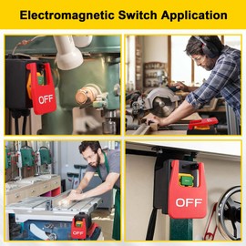 Machine Switch 250 V Binghe Safety Switch Single-Phase On/Off Switch 250 V 16 A Electromagnetic Switch Zero Voltage Switch Emergency Off Switch with Socket for Quick Off