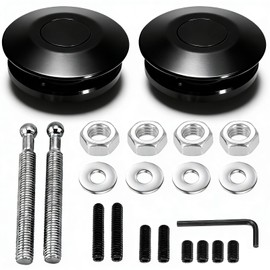 Klfte 2 Pack Quick Latch Hood Pins Universal 2.44" Diameter Quick Release Latch Push Button Hood Bonnet Pins Lock Clip Kit (Black)
