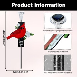LAIAMER Solar Cemetery Lights for Grave - Eternal Peace ，Endless Love, Waterproof Outdoor Garden Angels Statue Solar Angel Lights Cemetery Decorations for Gravesite Grave Outside Yard Lawn Memorial