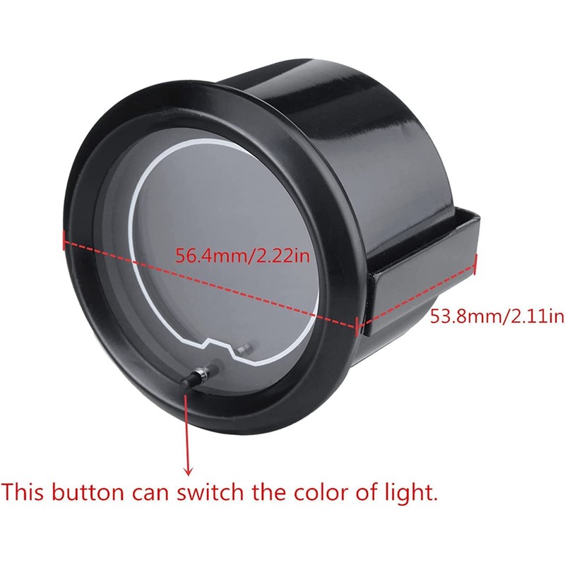 LEVANLIGHT Black 7 Color LED Display Volt Voltmeter Gauge 8~18V