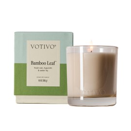 Votivo Bamboo Leaf 10 oz Signature Candle | Soy Wax Blend | Relaxing Scent | Luxury Glass Jar Scented Candle & Box | Candles for Home Scented | Candle Gifts | Highly Scented
