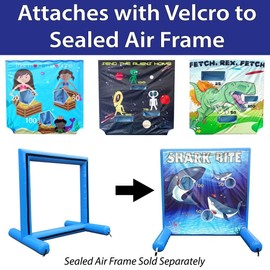TentandTable Replacement Air Frame Game Panel | Shark Bite | Ball and Bean Bag Toss Panel with Net | Use with Air Frame Game | for Backyards, Carnivals, Schools, Birthday Parties