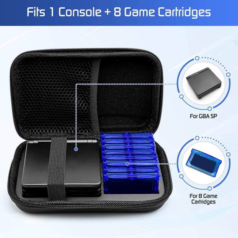 DPVPER Carrying Case for Gameboy Advance SP, Accessories for GBA