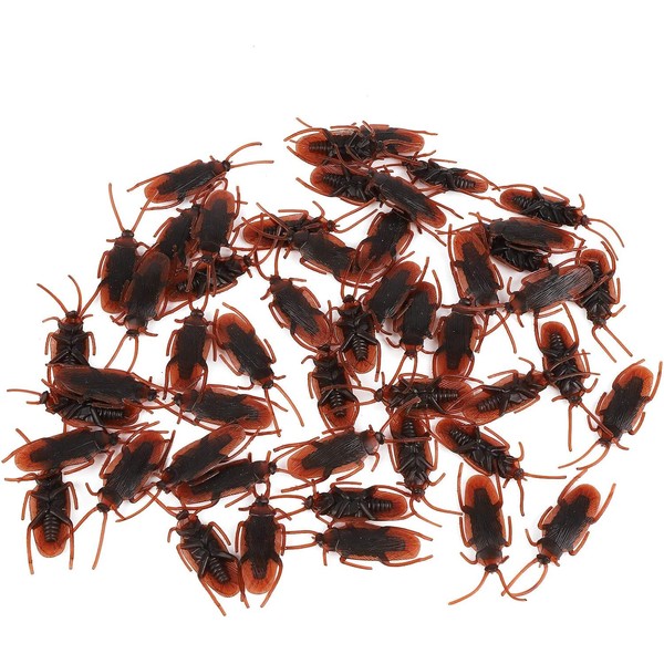 10Pcs Realistic Fake Cockroach, Plastic Prank Bugs for Halloween Party