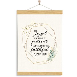 Christian Hanging Flag Be Joyful In Hope Patient In Affliction Faithful In Prayer Romans 12 Bible Verse Wall Decor Practical christian flag For Living Room Church Events Uplifting Gifts For Believers