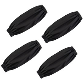 2 Pairs Waterproof Arm Sleeves Cover, PU Oversleeve Protector with Elastic Cuffs, Oilproof Cooking Sleeves for Housework (2, Black)
