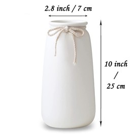 JUZAI Tall 10'' White Ceramic Vases for Home Decor Table Centerpieces, Classic Decorative Flowers Vase for Pampas Grass
