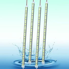 LMGYES 12V LED Light Bar Waterproof, 12V LED Light Strip 54 LEDs 7000K White Color Enclosed Trailer Interior DIY Cabinet LED Light Strip for Car,Trailer,Motorhome,Van,RV,Truck Bed Lights(4 Pack)