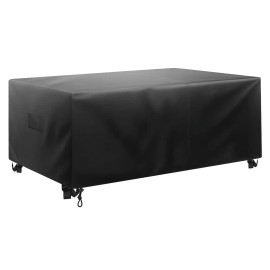 Heavy Duty 420D Waterproof Outdoor Patio Furniture Cover Large Rectangular Dining Table Chairs Cover Waterproof Furniture CoversDefault: Default