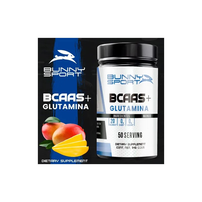 Aminoácidos Bcaas Glutamina Bunny Sport 50 Servicios 1kg
