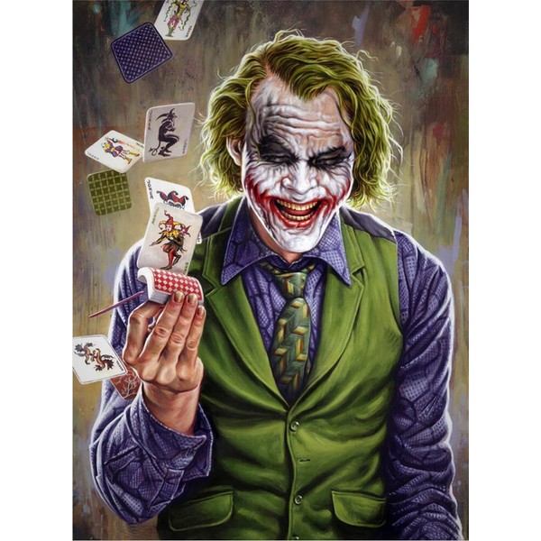 Meecaa Paint by Numbers magician clown poker Kit for Adults Beginner DIY Oil Painting 16x20 inch (Magician, No Frame)