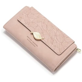 Cartera de piel de mujer moderna，Cartera Grande, Delgada y Larga con Ventana para identificación, Cartera Elegante de Estilo Informal para Dinero en E