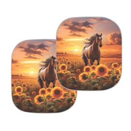 Xhuibop Sunflower Horse Windshield Sun Shade Foldable Car Sunshades for Windshield SUV Decor Keeps Your Vehicle Cool Universal Car Accessories 2-Piece