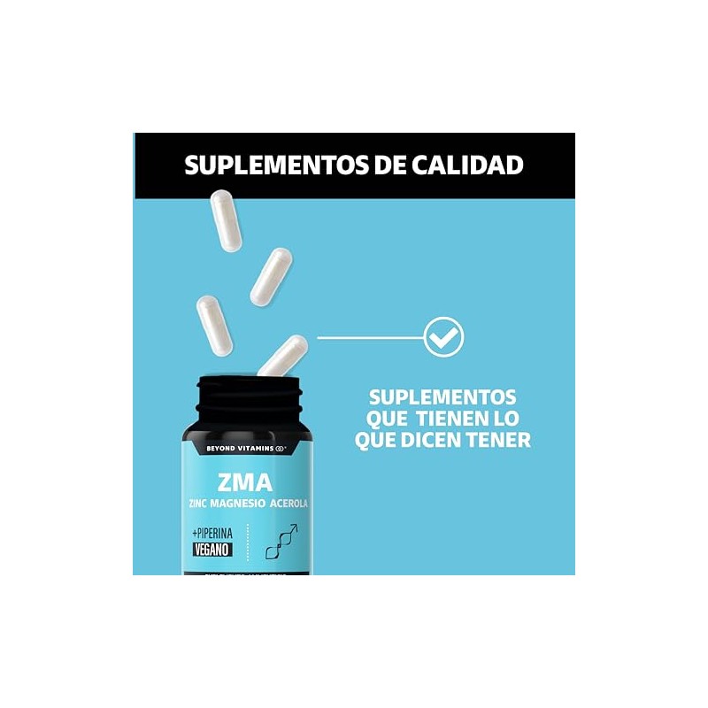 Zinc Magnesio Acerola Zma Piperina Máxima Absorción Azúcar Suplemento Alimenticio