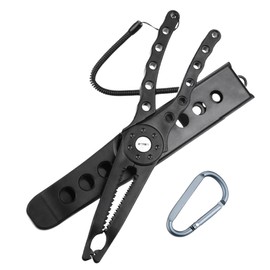 APAGAI Fish Catcher, Alligator Grip, Fish Clip, Fishing Plier, Fishing Grip, Fishing, Carabiner, Includes Dedicated Holder, Fishing Tackle (Black)