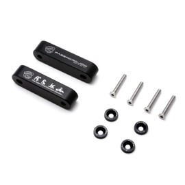 Xotic Tech JDM Hood Spacer Hood Riser 3/4" Replacement Front Hood Vent Space Riser Spacer Anodized Black Aluminum Alloy Billet Compatible with Honda Civic CRX Del Sol, Acura Integra
