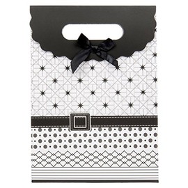 SumacLife 12 PCS Flowers and Bow Medium Paper Gift Bags Christmas Party Birthday Wedding Shopping Bag Gift Bag