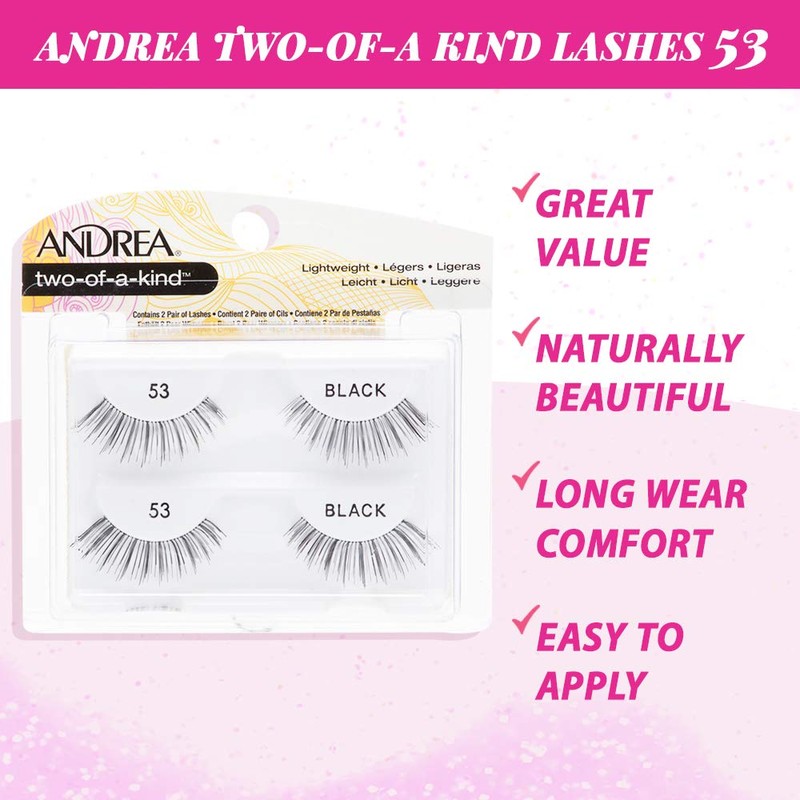 Andrea Two of a Kind Face Eyelashes 53 - Black
