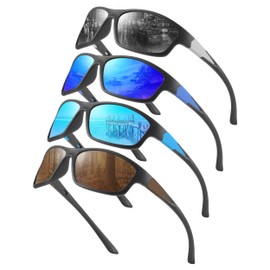 GRFISIA Polarized Sports Sunglasses for Men, Mens Sun Glasses Wrap Around UV400 Protection for Fishing Driving Cycling